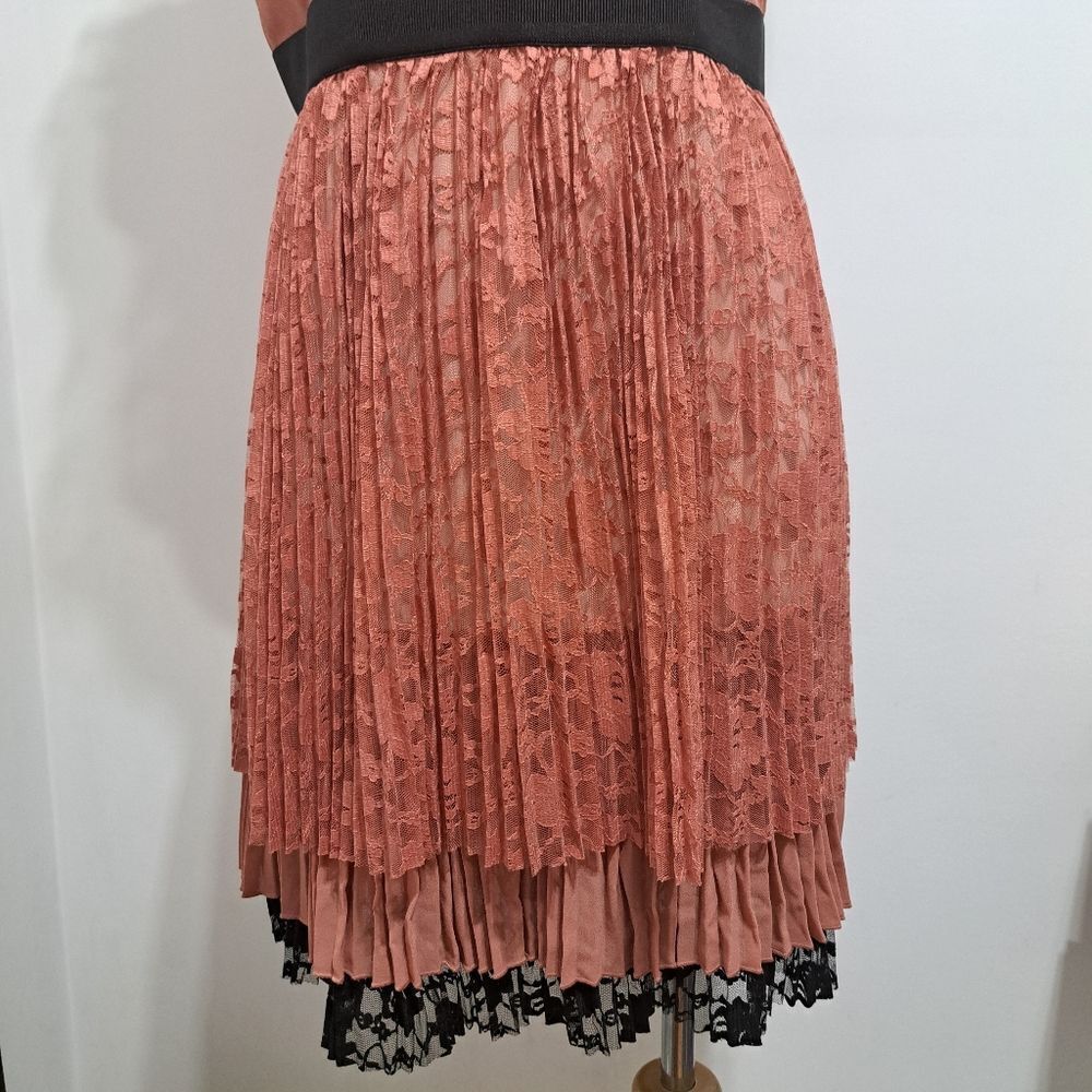 Sisley Lace Trim Mini Dress in Rust and Black - Picture 13 of 16